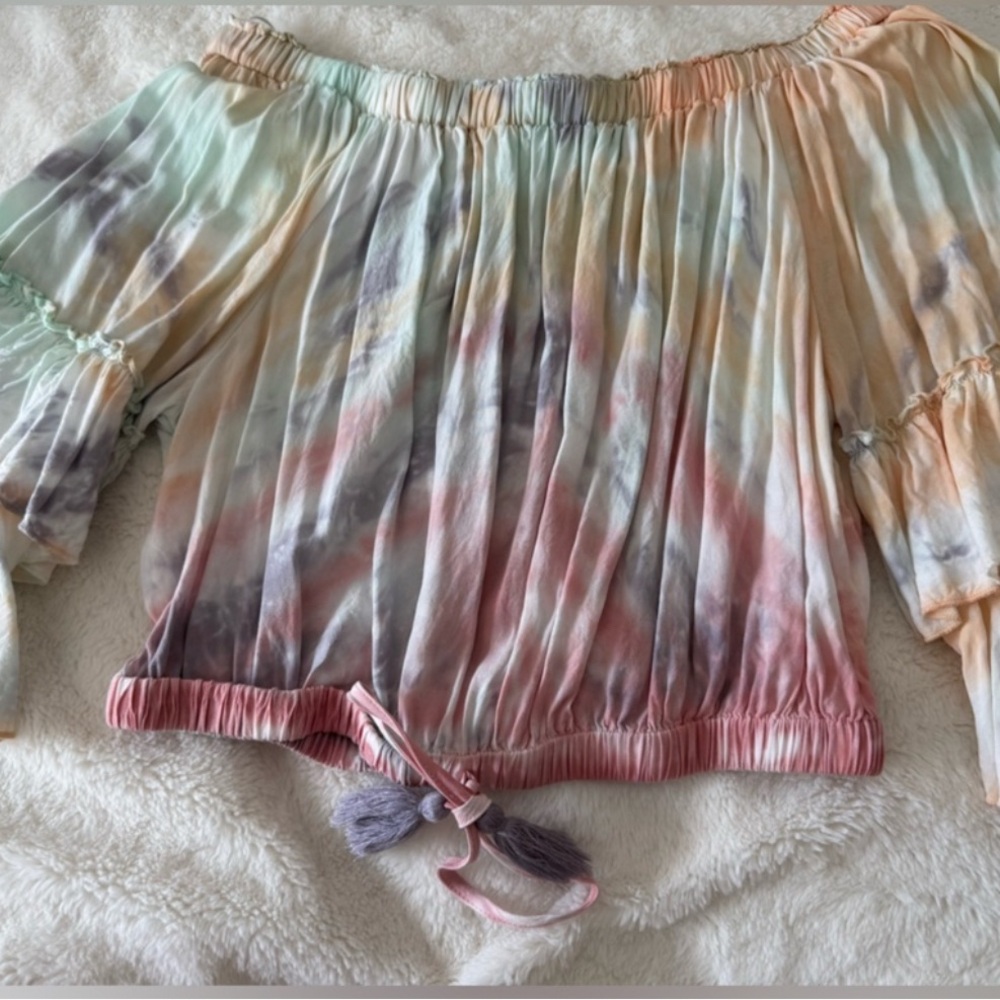 Surf Gypsy Pastel Off-Shoulder Top & Shorts Set